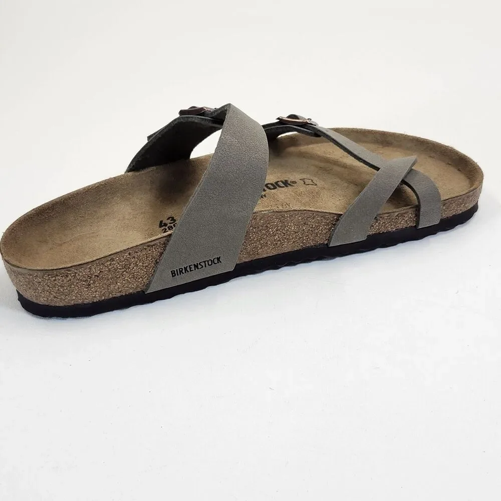 Birkenstock Mayari Stone Sandals Mens Size 10 New in Box Buckle Comfort Slides